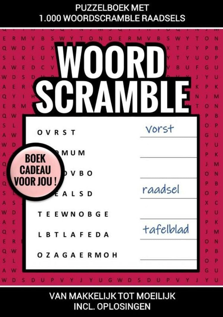Cadeau de livre sans marque et sans marque pour vous ! - un livre de puzzles avec 1 000 énigmes de mots brouillés