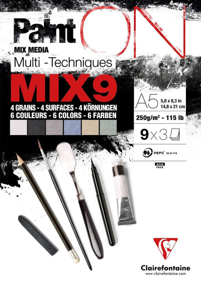 Clairefontaine mix media papier cf a5 peinture sur 27 feuilles 250gram cul