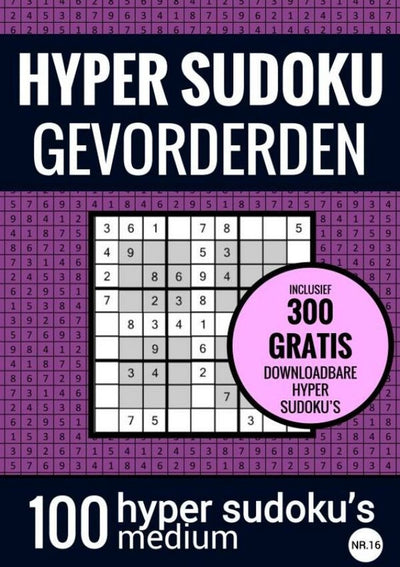 Hyper sudoku sudoku moyen : - non. 16 - livre de puzzles avec 100 puzzles moyens pour adultes et personnes âgées