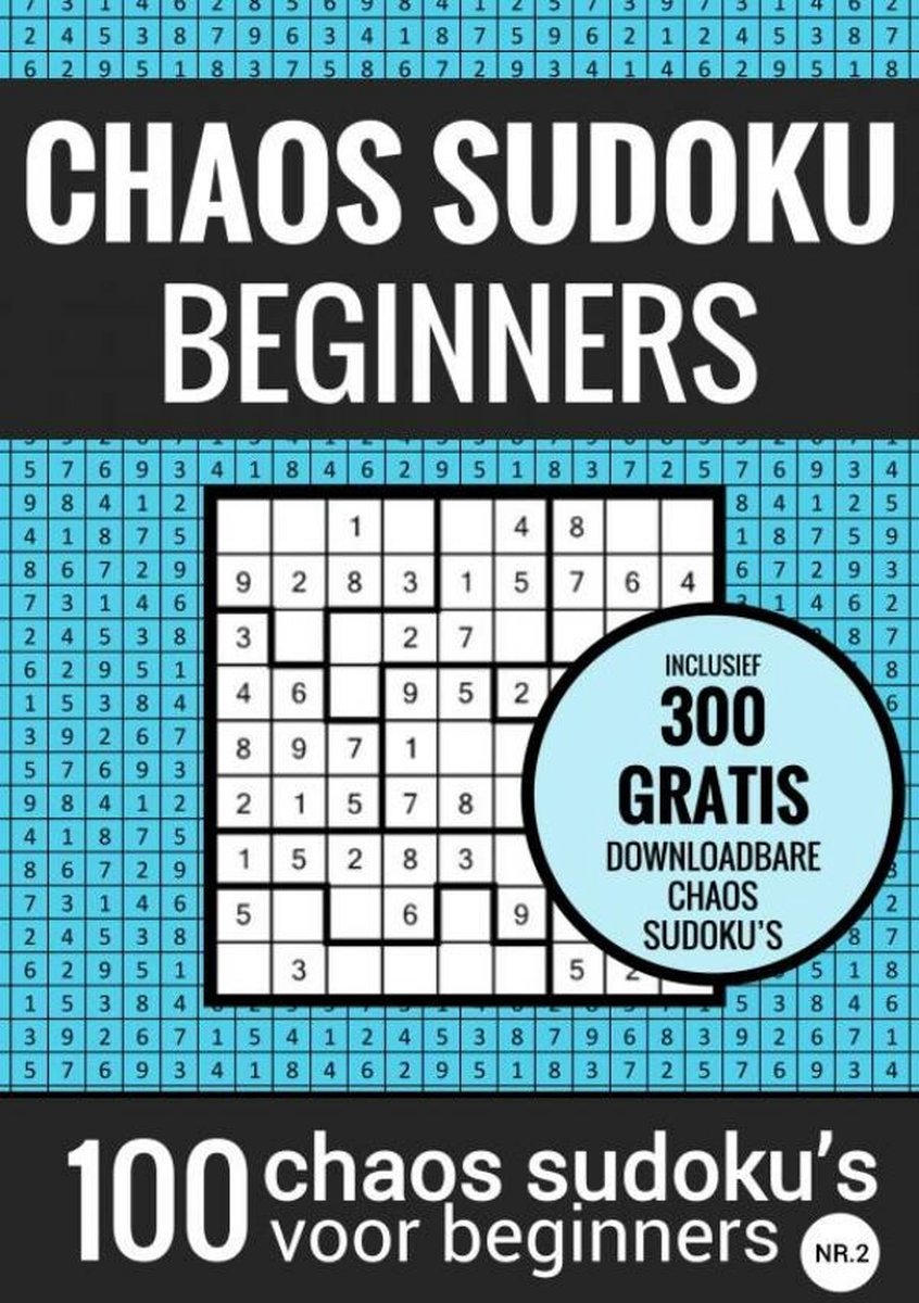 Choas sudoku sudoku facile : chaos sudoku - non. 2 - livre de puzzles avec 100 puzzles faciles pour adultes et personnes âgées