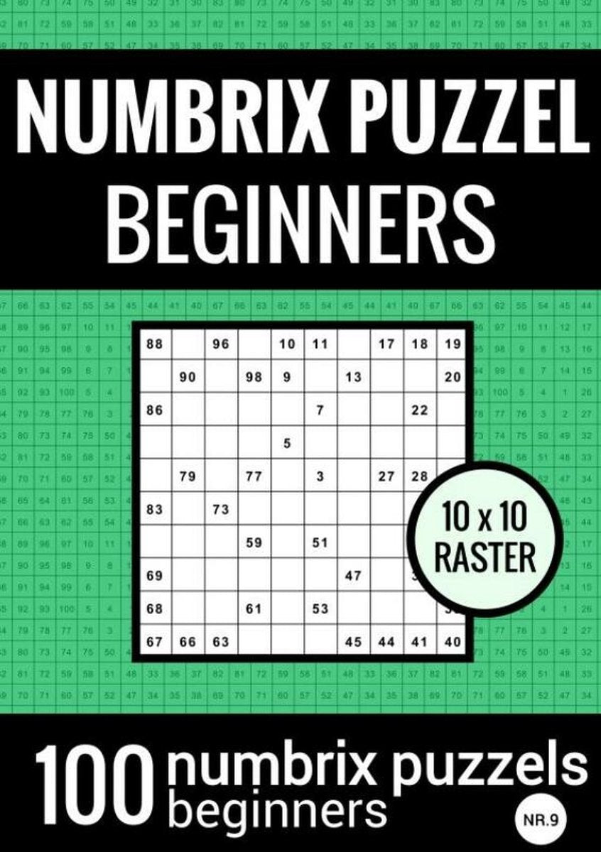 Puzzle Numbrix sans marque sans marque facile pour les débutants - livre de puzzles avec 100 puzzles Numbrix - n°9