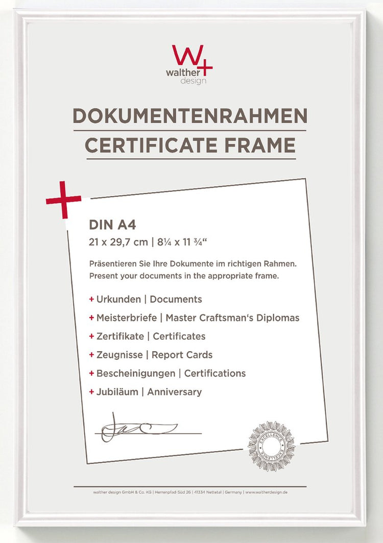 Walther Galeria - cadre en plastique - format photo 21 x 29,7 cm (din A4) - blanc