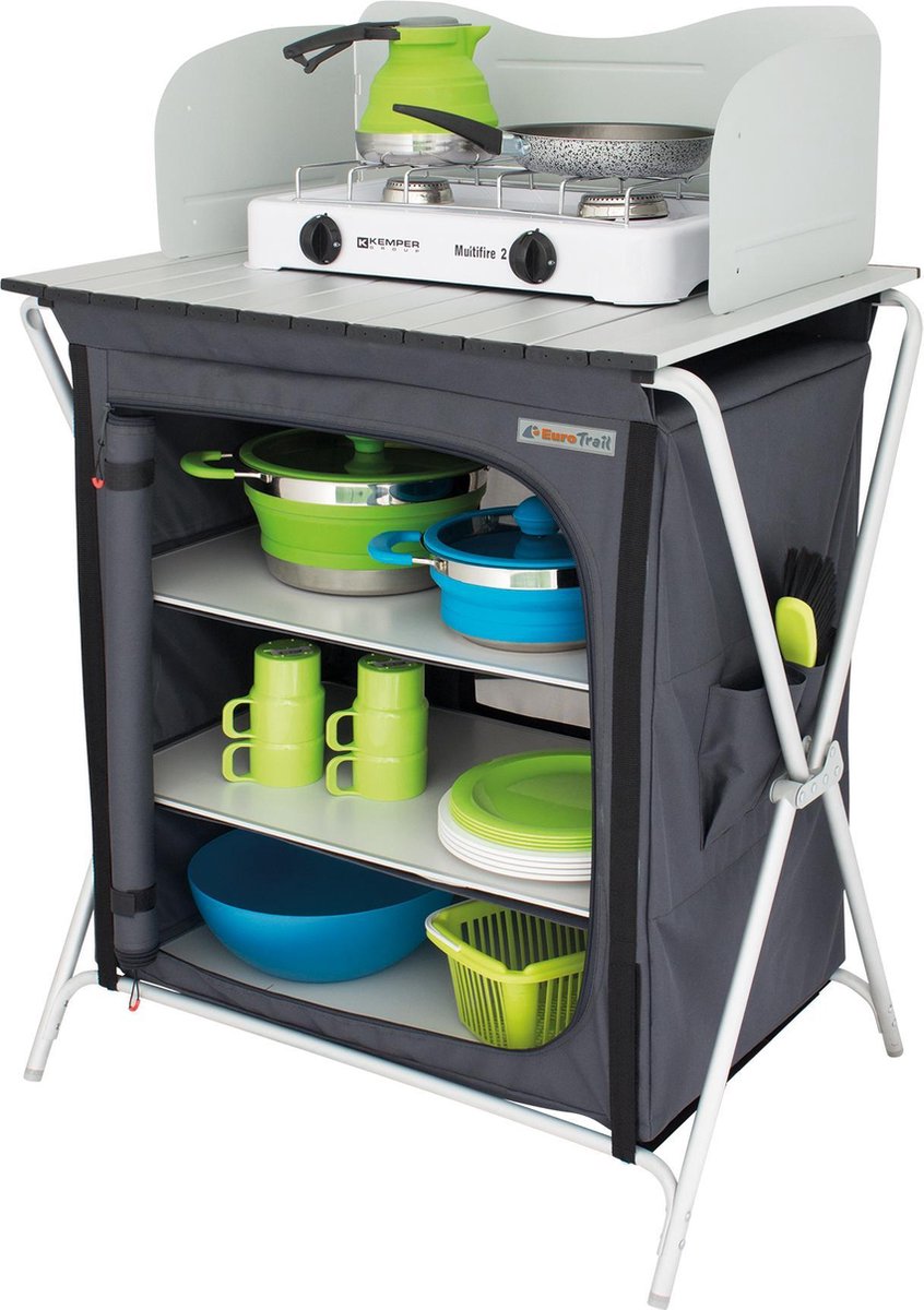 Eurotrail armoire de cuisine chur 85 cm aluminium polyester vert