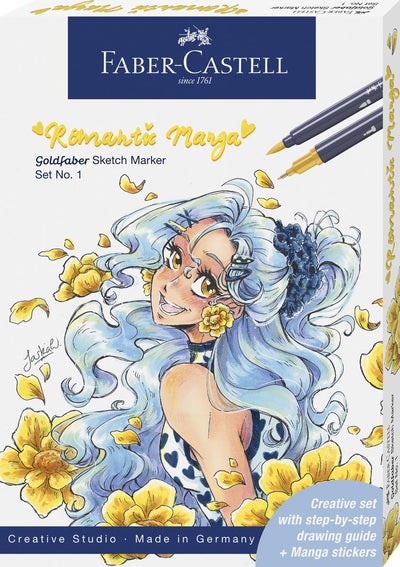 Marqueurs à croquis Faber-castell - set goldfaber nr. 1 romantic manga collection - fc-164701