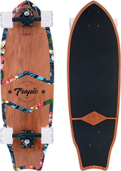 Longboard Tempish Tropic T Surfskate - 31 pouces (79 cm) - Cruiser de style surf