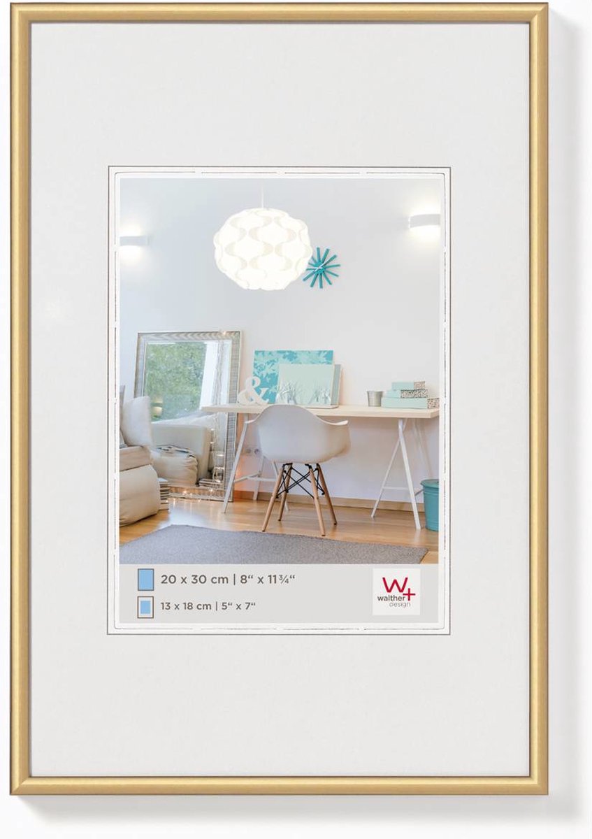 Walther new lifestyle - cadre en plastique - format photo 18x24 cm - doré