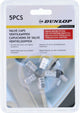 Bouchons de valve de pneu de voiture Dunlop - 5 pièces - argent - aluminium - bouchons de valve frappants - taille universelle