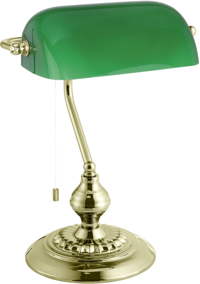 Eglo banquier - lampe de bureau - lampe de table - e27 - 39 cm - vert or