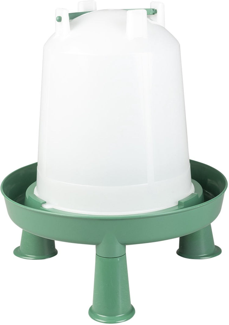 Duvo plus horloge à boire à l'heure du dîner vis avec pieds de poignée eco pour volaille 10l vert transparent