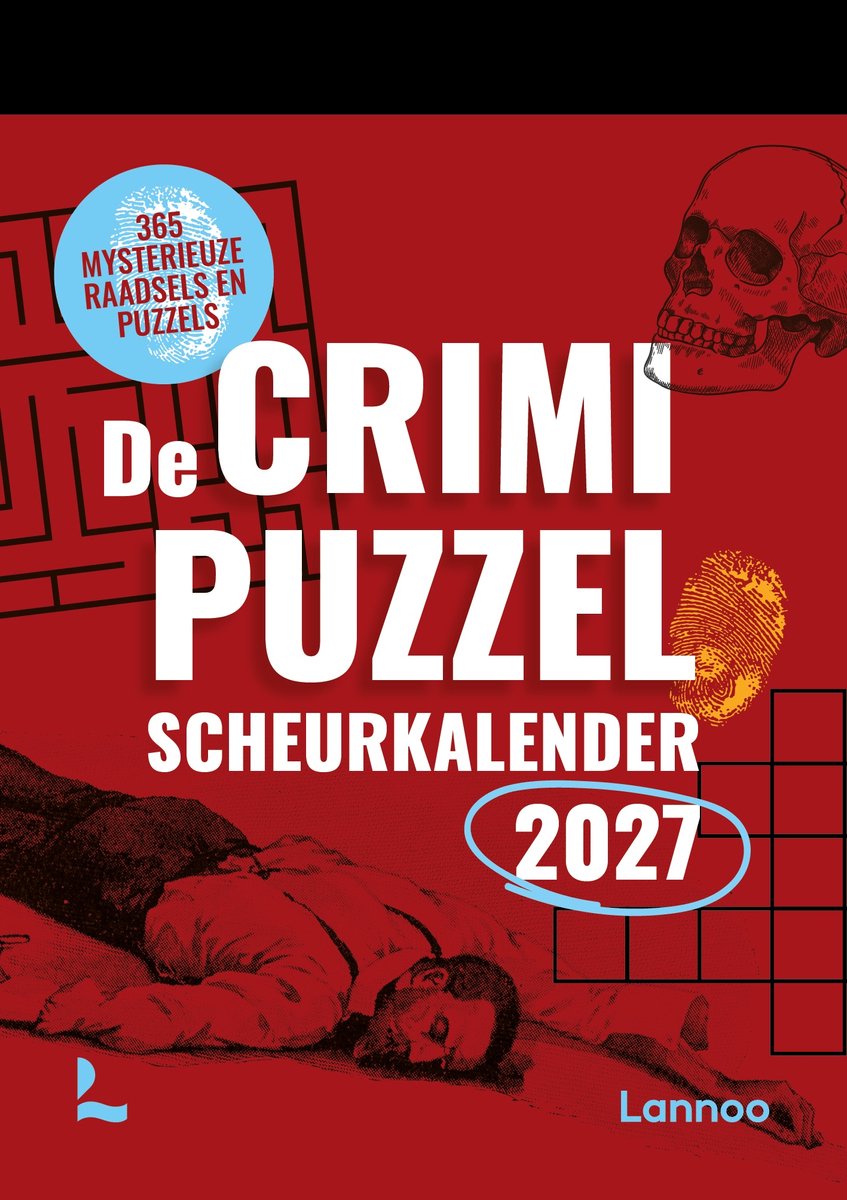 Calendrier détachable puzzle Lannoo de crime 2027