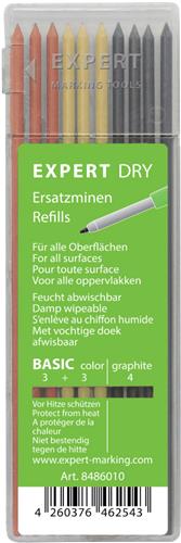 Outils de marquage experts set de recharges à sec expert basic 4x graphite 3x jaune rouge