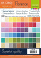 Carton Florence - assortiment - a4 - structure lin - 216g - 60 feuilles
