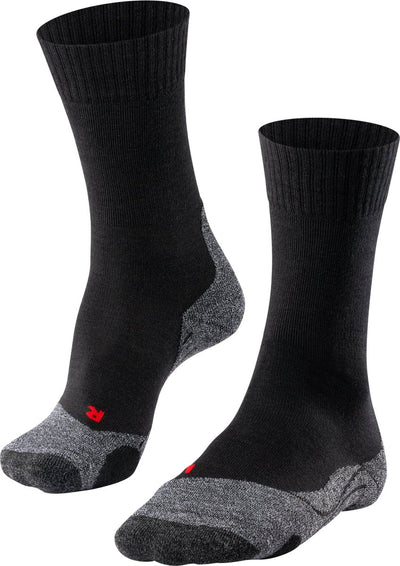 Falke tk2 chaussettes de marche en laine épaisse anti-ampoules en matériau fonctionnel femme noir - taille 41-42