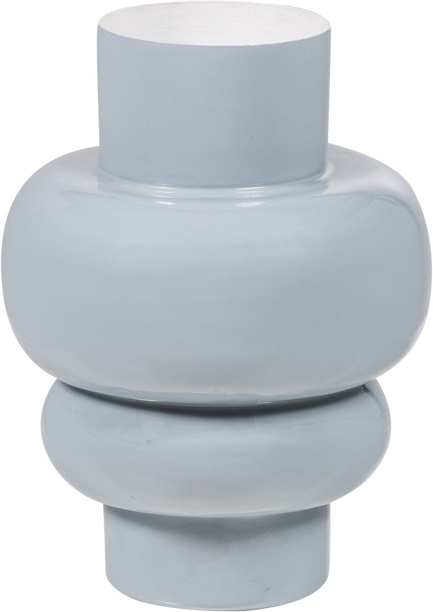 Vase Woood auri 20 cm - métal - gris clair brillant - 27x20x20 cm
