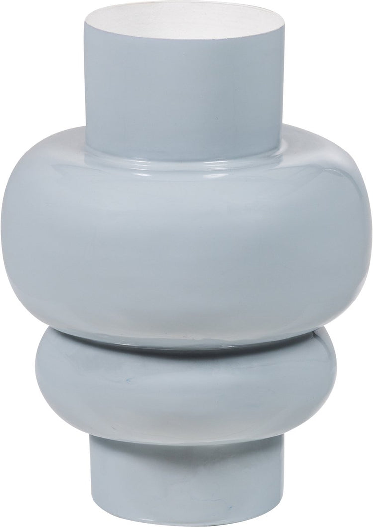 Vase Woood auri 20 cm - métal - gris clair brillant - 27x20x20 cm