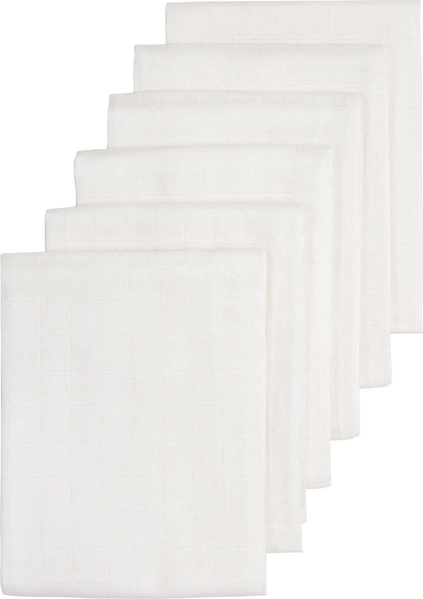 Lingettes hydrophiles Meyco baby uni - paquet de 6 - blanc - 60x60cm