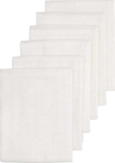 Lingettes hydrophiles Meyco baby uni - paquet de 6 - blanc - 60x60cm