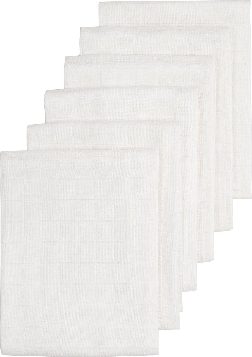 Lingettes hydrophiles Meyco baby uni - paquet de 6 - blanc - 70x70cm