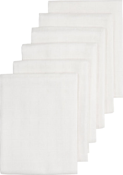 Lingettes hydrophiles Meyco baby uni - paquet de 6 - blanc - 70x70cm