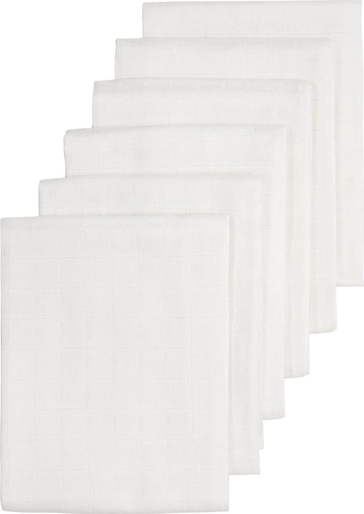 Lingettes hydrophiles Meyco baby uni - paquet de 6 - blanc - 70x70cm