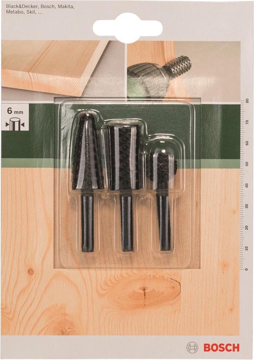 Bosch - jeu de râpes à bois 3 pièces 15,0-6,0 ; 15,0 ; 15,0 mm