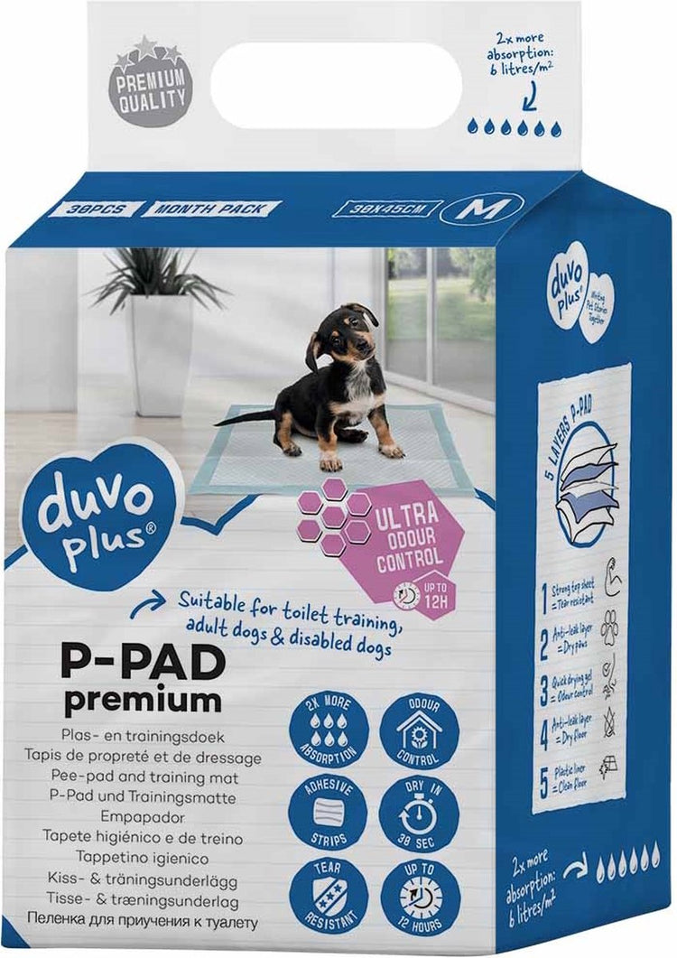 Duvo + p-pad premium contrôle des odeurs 30 pièces xxl - 60x90cm