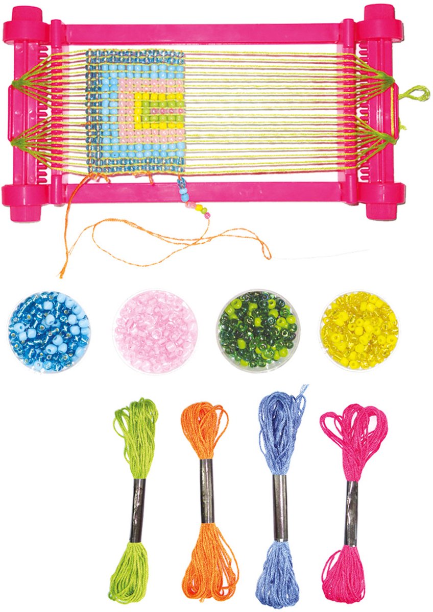 TOI-TOYS à métier à tisser avec du fil et des perles