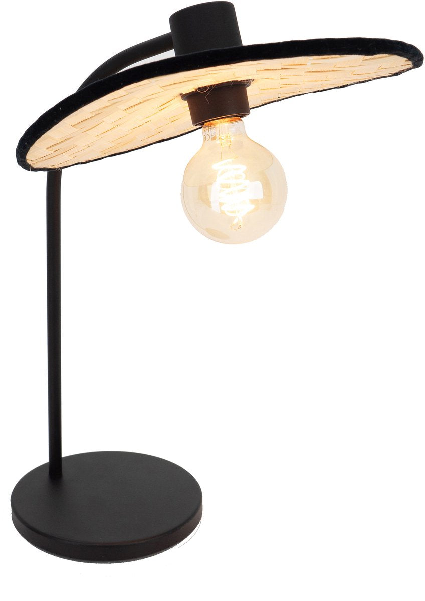 Lampe de table Eglo Marywell - e27 - 46,5 cm - marron noir - bois
