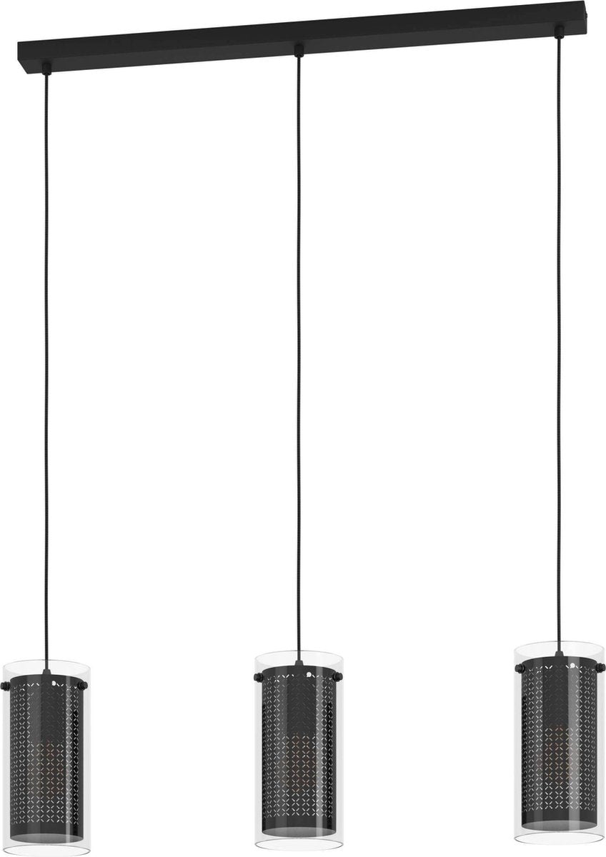 Suspension Eglo pinto textil 1 - e27 - 82 cm - noire