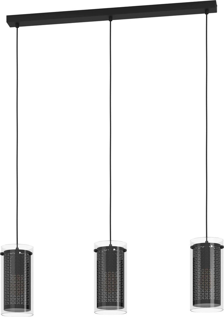 Suspension Eglo pinto textil 1 - e27 - 82 cm - noire
