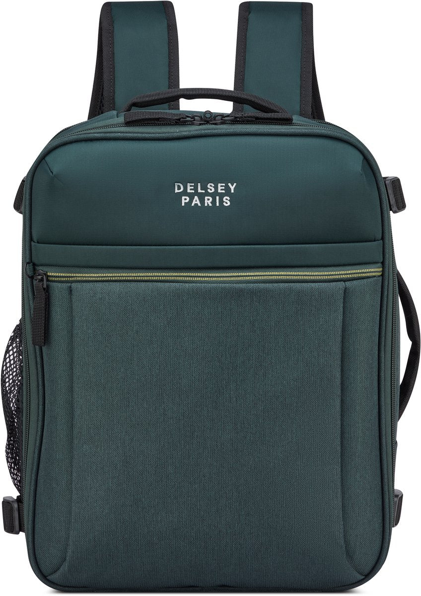 Delsey brochant 3 sac à dos sous siège 40 cm – 24l – 0,6 kg – polyester recyclé – compartiment ordinateur 16” – pochette intelligente – vert sapin