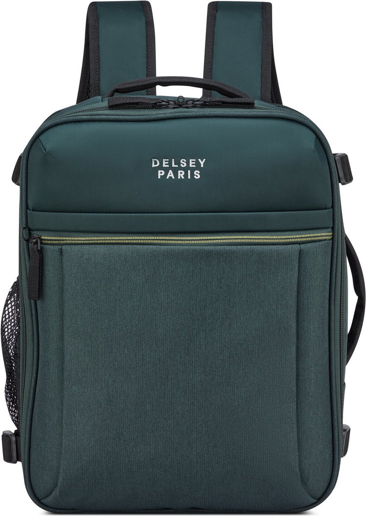 Delsey brochant 3 sac à dos sous siège 40 cm – 24l – 0,6 kg – polyester recyclé – compartiment ordinateur 16” – pochette intelligente – vert sapin