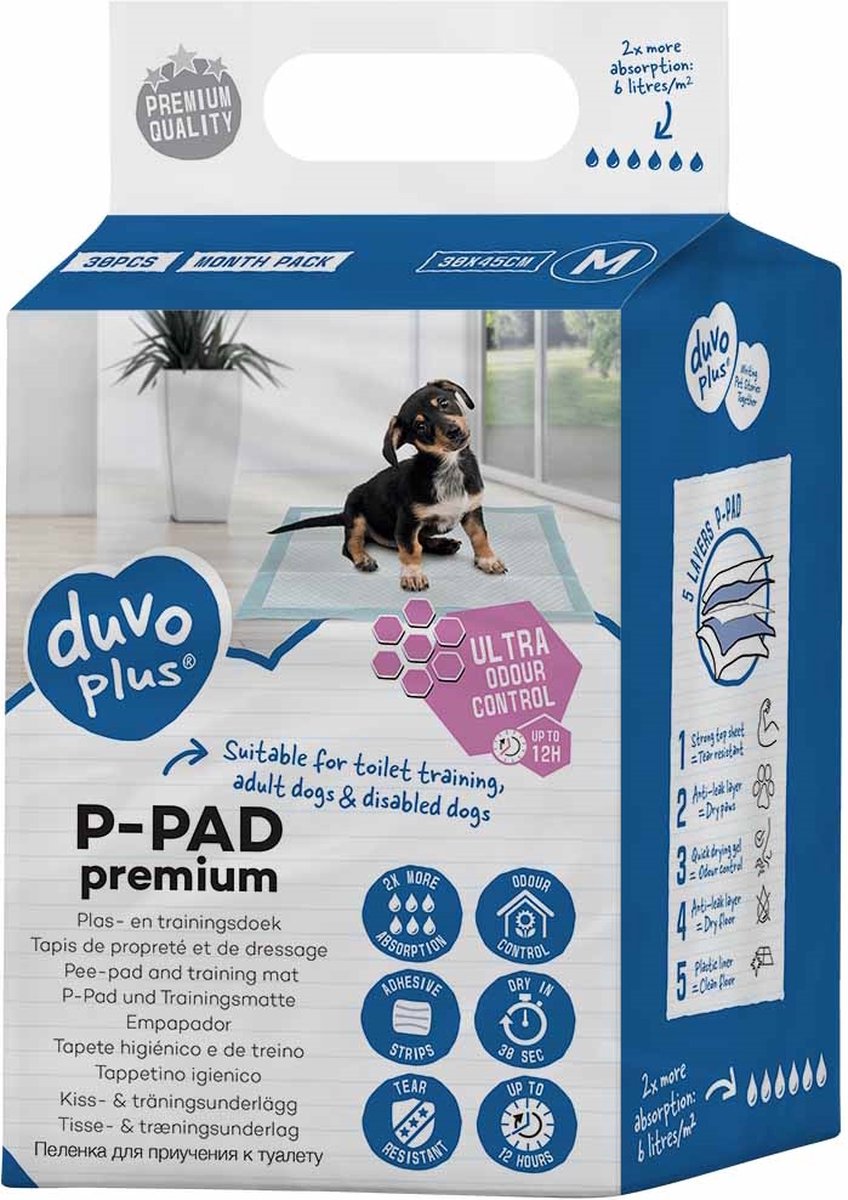 Duvo + p-pad premium contrôle des odeurs 30 pièces l - 45x60cm