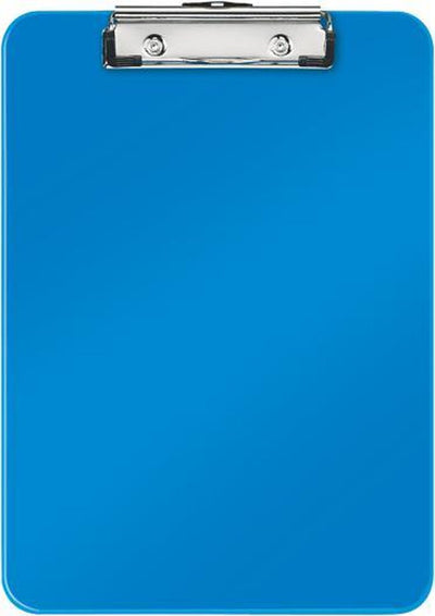 Porte-bloc A4 en plastique Leitz wow avec crochet de suspension - capacité jusqu'à 75 feuilles - bleu