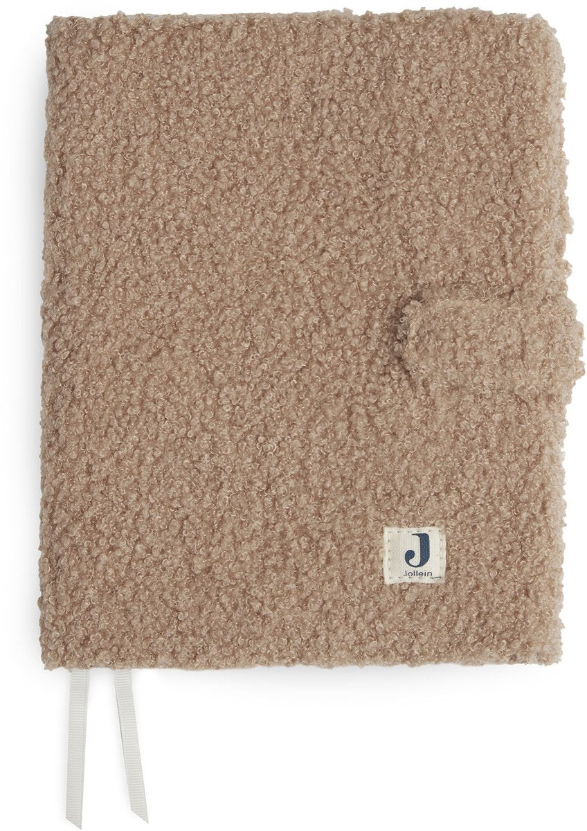 Jollein - couverture livret de croissance - boucle - biscuit - format a5 - couverture pour livret de croissance, carnet ou livret crèche