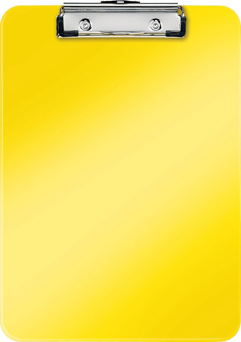 Porte-bloc A4 en plastique Leitz wow avec crochet de suspension - capacité jusqu'à 75 feuilles - jaune