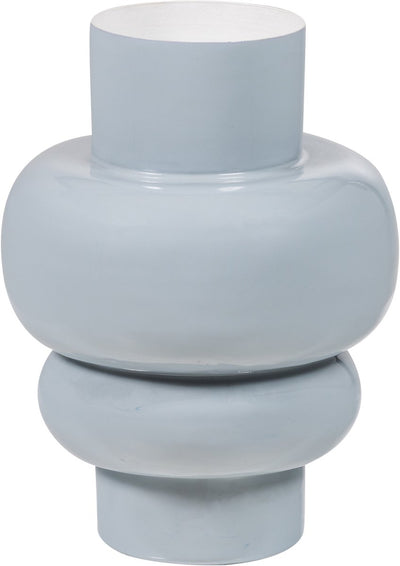 Vase Woood auri 20 cm - métal - gris clair brillant - 27x20x20 cm