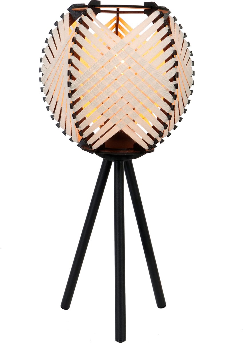 Lampe de table Eglo waverton - e27 - 40 cm - noir et blanc - textile