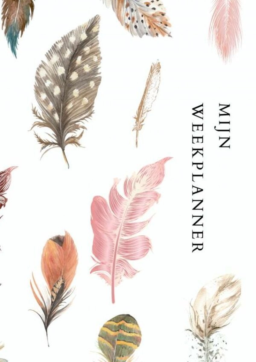 Planificateur hebdomadaire sans marque sans marque - planificateur de travail - a4 - boho - blanc - plume - non daté - agenda - planificateur de jour