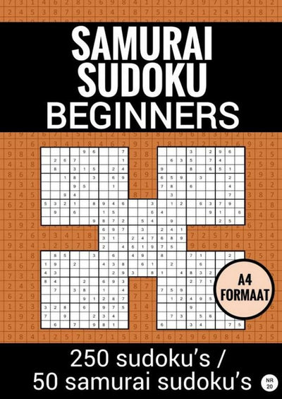 Sudoku samouraï sans marque sans marque - facile - non. 20 - livre de puzzles avec 100 puzzles faciles pour adultes et personnes âgées
