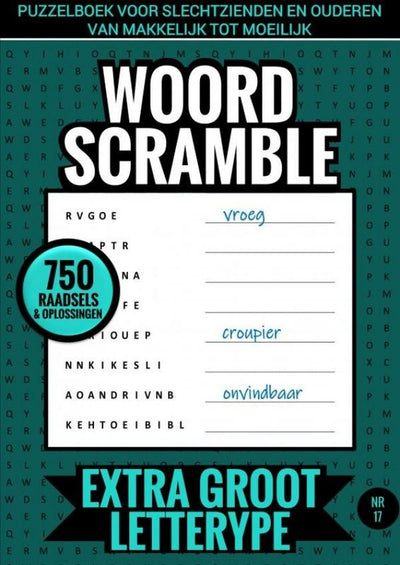 Livre de puzzles sans marque sans marque pour les malvoyants et les personnes âgées, de facile à difficile - brouillage de mots - police extra large - no. 17