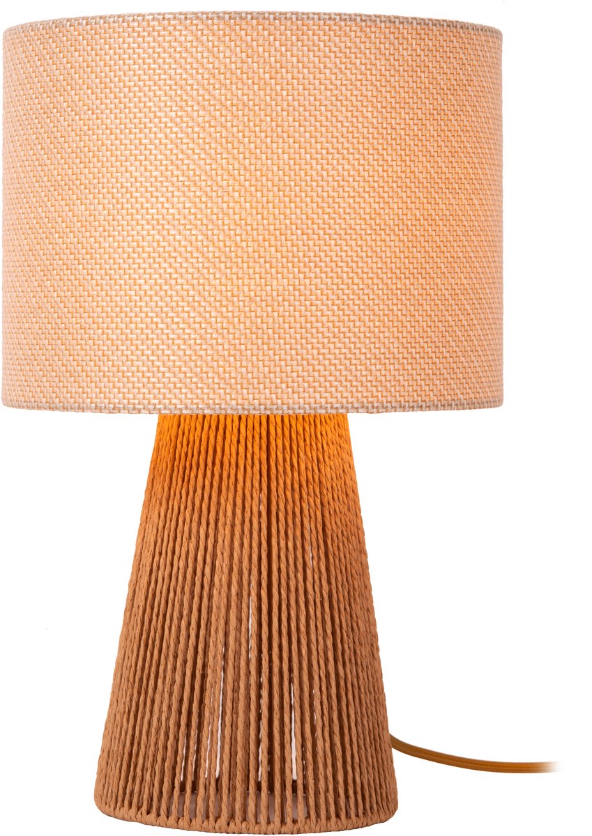 Lucide raphia - lampe de table - ø 24 cm - 1xe14 - beige
