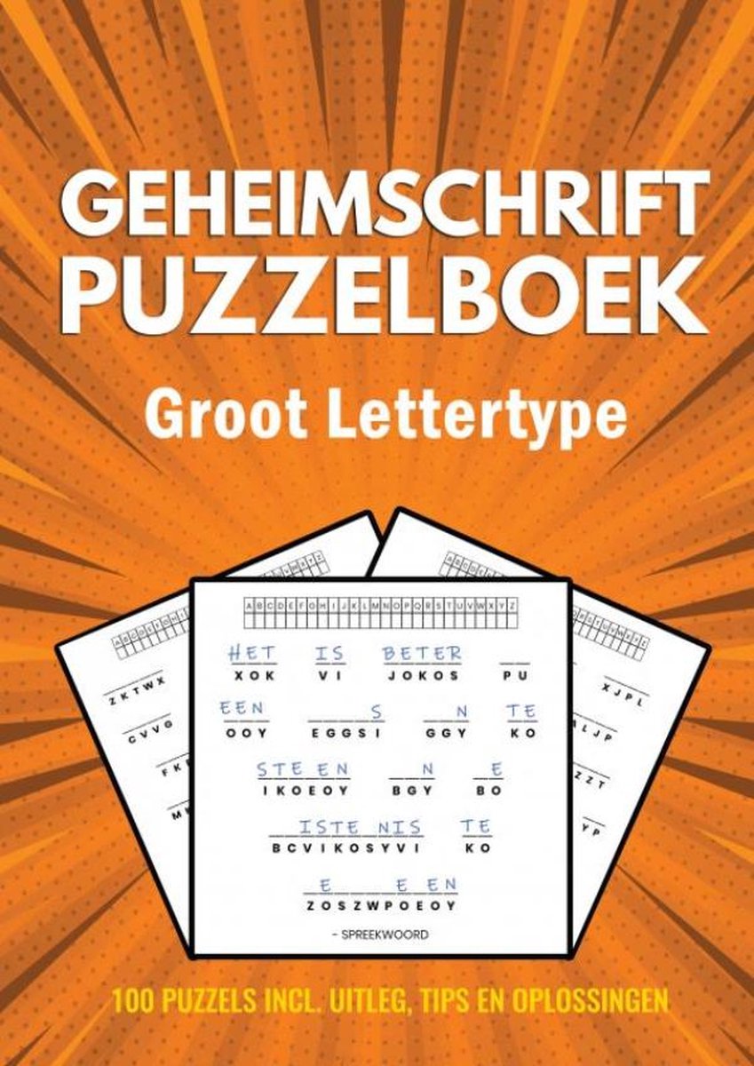 Livre de puzzles à code secret sans marque sans marque - grande police - 100 puzzles - incl. explication, conseils et solutions