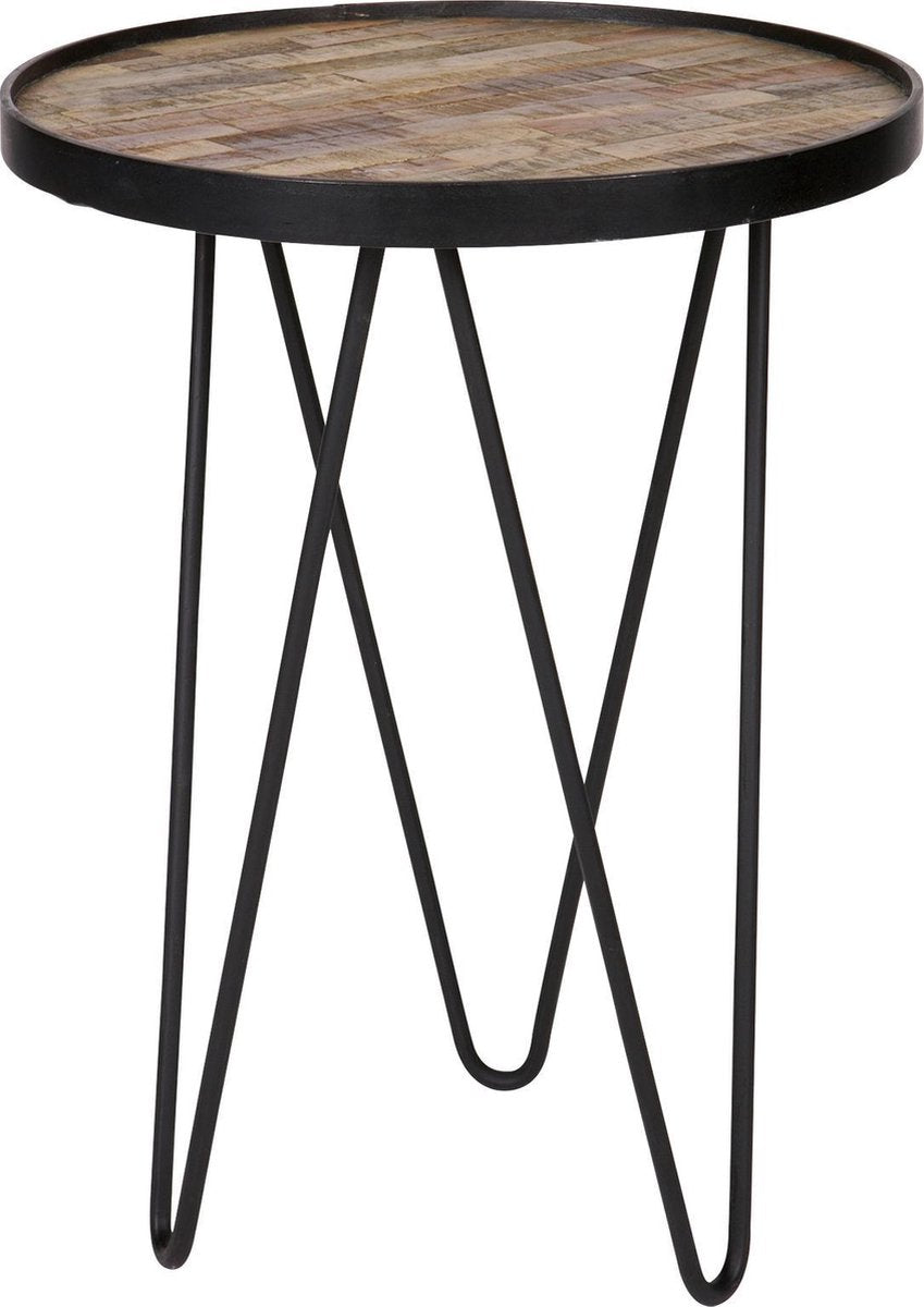 Table d'appoint Woood Lev - bois métal - noir - 52x39x39