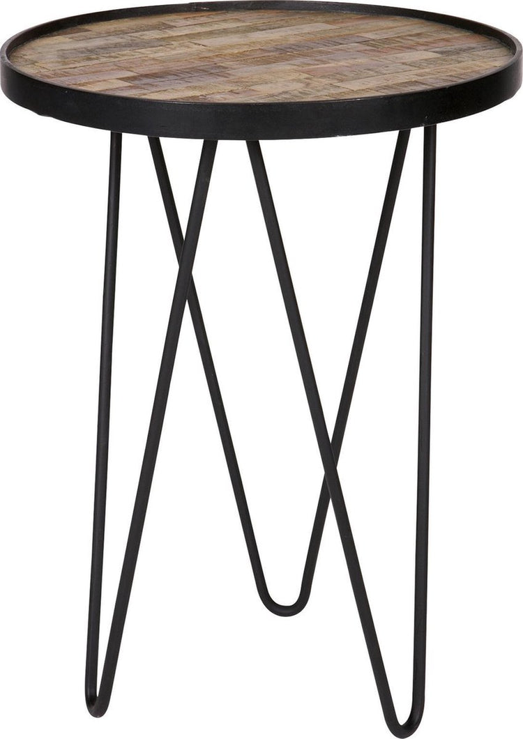 Table d'appoint Woood Lev - bois métal - noir - 52x39x39