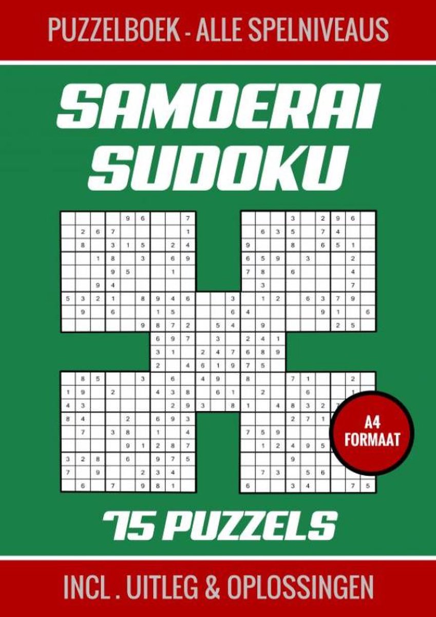 Sudoku samouraï - livre de puzzles avec 75 grilles - tous niveaux de jeu