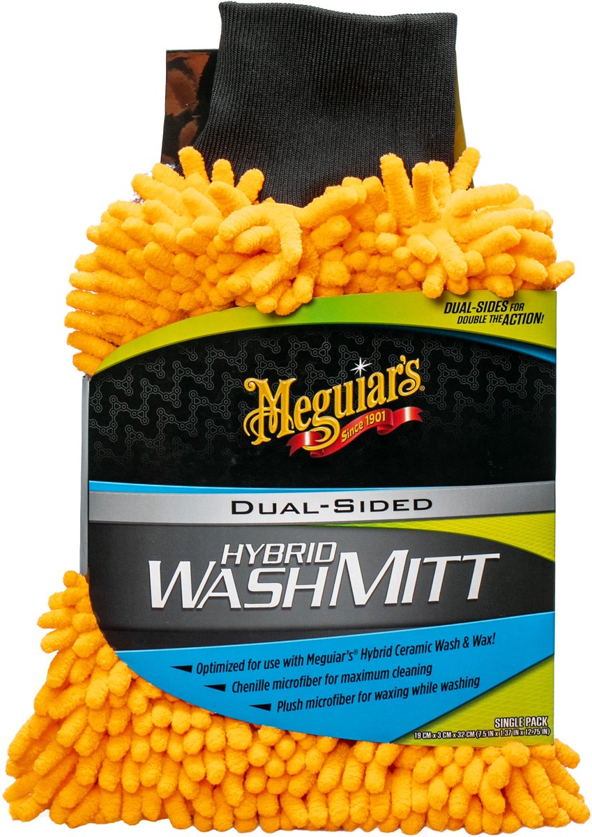 Gant de lavage en céramique hybride Meguiar’s - gant de lavage de voiture - gant de lavage en microfibre