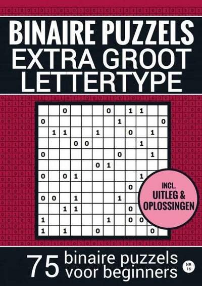 Livre de puzzle sans marque sans marque, grande police - pour personnes âgées, malvoyantes, grand-père, grand-mère, personnes âgées - non. 16 - puzzle binaire facile