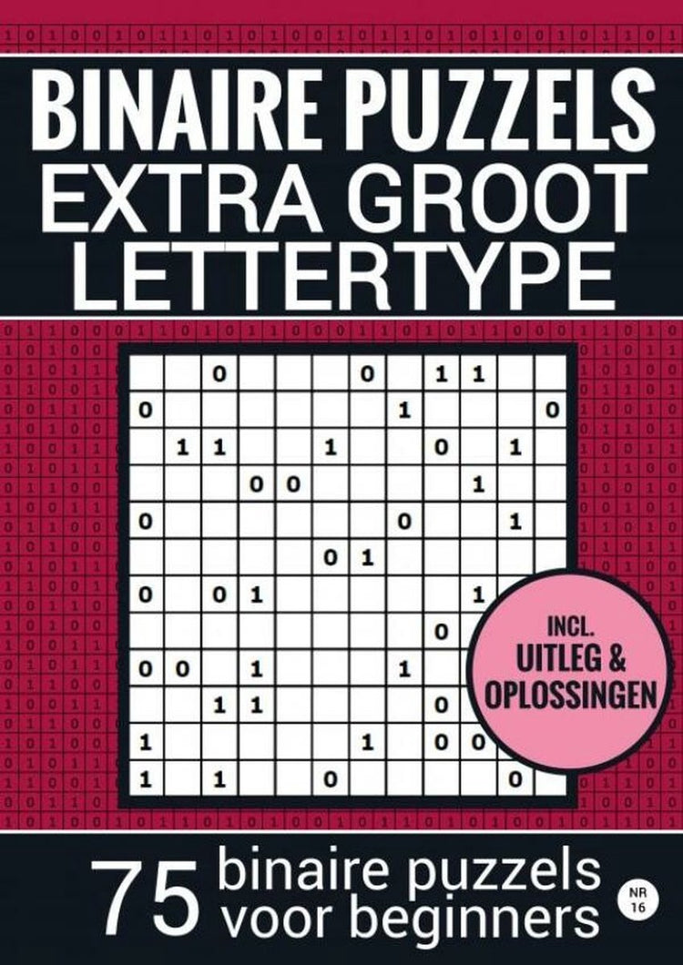 Livre de puzzle sans marque sans marque, grande police - pour personnes âgées, malvoyantes, grand-père, grand-mère, personnes âgées - non. 16 - puzzle binaire facile