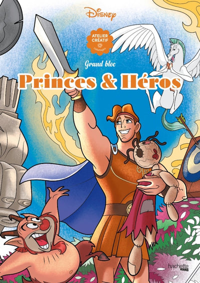 Hachette héros grand bloc disney princes héros - hachette - bloc de coloriage pour adultes